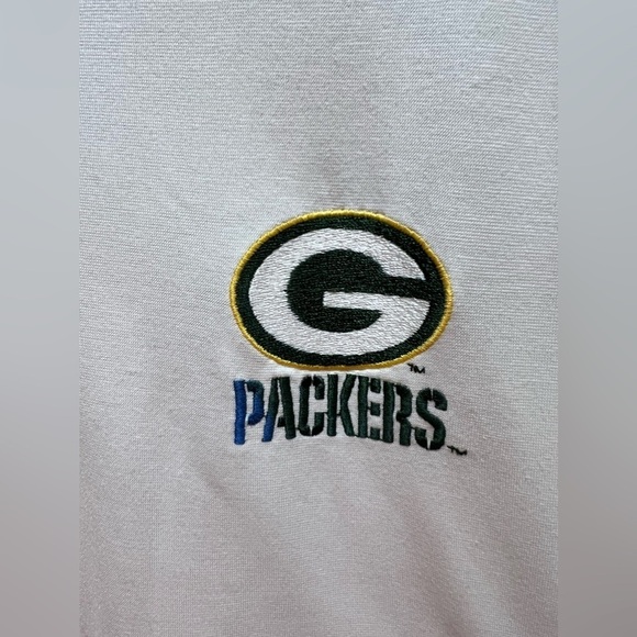 Vintage Large Green Bay Packer Antigua Men’s Coaches Polo Shirt EUC White JIT2 - Picture 3 of 6